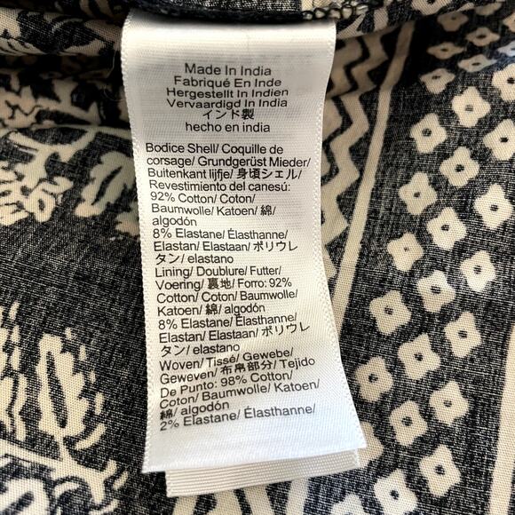 J.Crew Strapless Mixy Dress Maxi Block Print Floral Vacation CJ392 Black Large - Picture 14 of 15